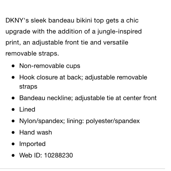 Donna Karen Bandeau Bathing Suit Top - Picture 2 of 2